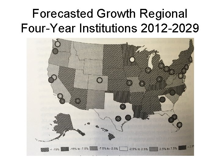 Forecasted Growth Regional Four-Year Institutions 2012 -2029 