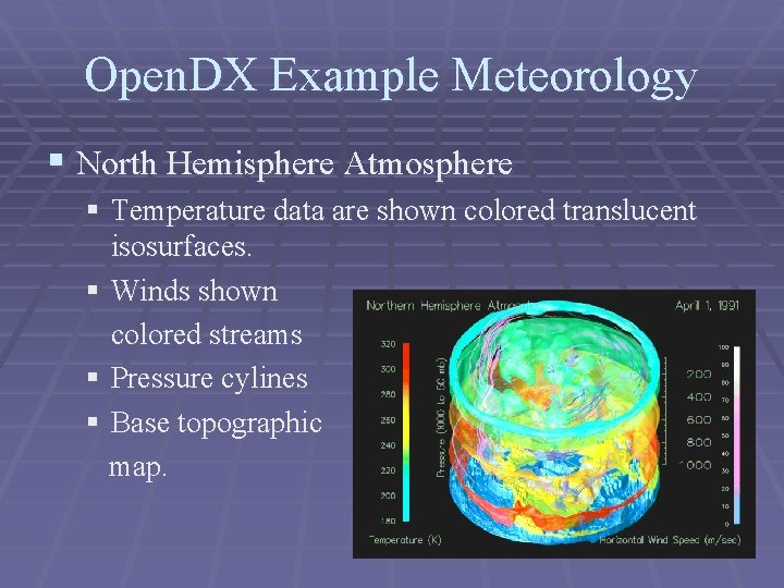 Open. DX Example Meteorology § North Hemisphere Atmosphere § Temperature data are shown colored