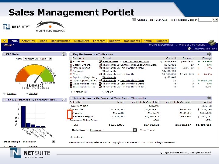Sales Management Portlet © Copyright Net. Suite Inc. , All Rights Reserved. 