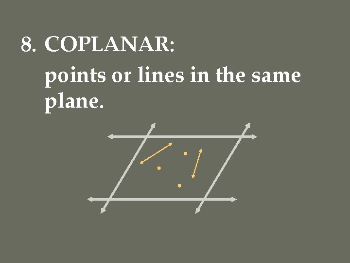 Coplanar Visual Geometry Vocabulary Packet Mrs Jenkins 8 th Grade