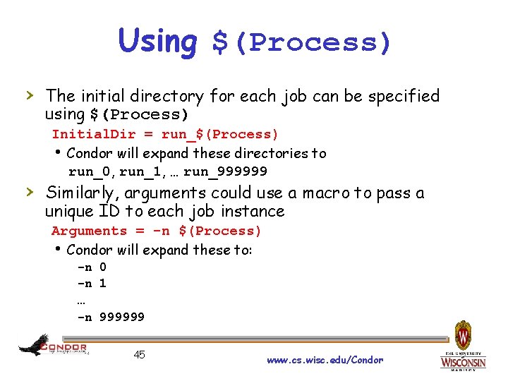 Using $(Process) › The initial directory for each job can be specified using $(Process)