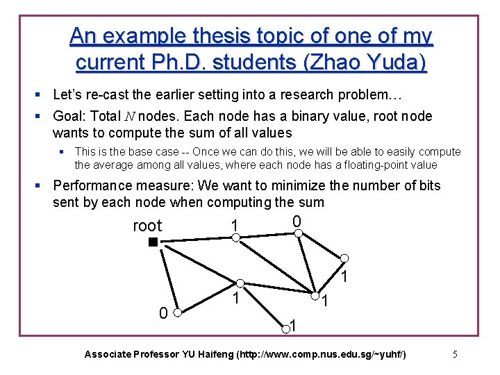 An example thesis topic of one of my current Ph. D. students (Zhao Yuda)