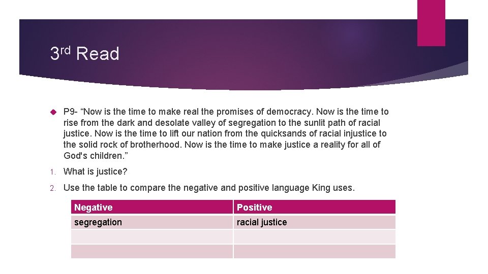 3 rd Read P 9 - “Now is the time to make real the 3 rd Read P 9 - “Now is the time to make real the