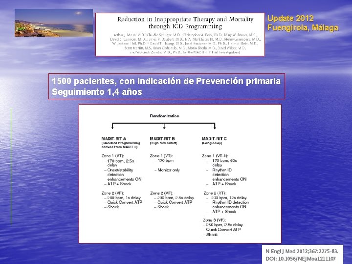 Update 2012 Fuengirola, Málaga 1500 pacientes, con Indicación de Prevención primaria Seguimiento 1, 4