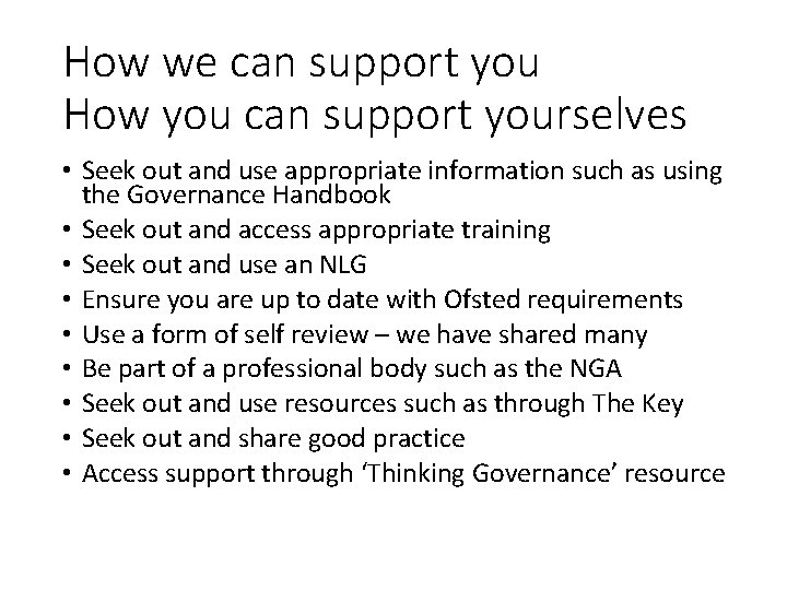 How we can support you How you can support yourselves • Seek out and How we can support you How you can support yourselves • Seek out and