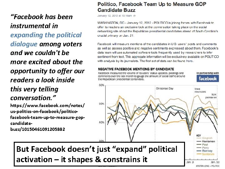 “Facebook has been instrumental in expanding the political dialogue among voters and we couldn't