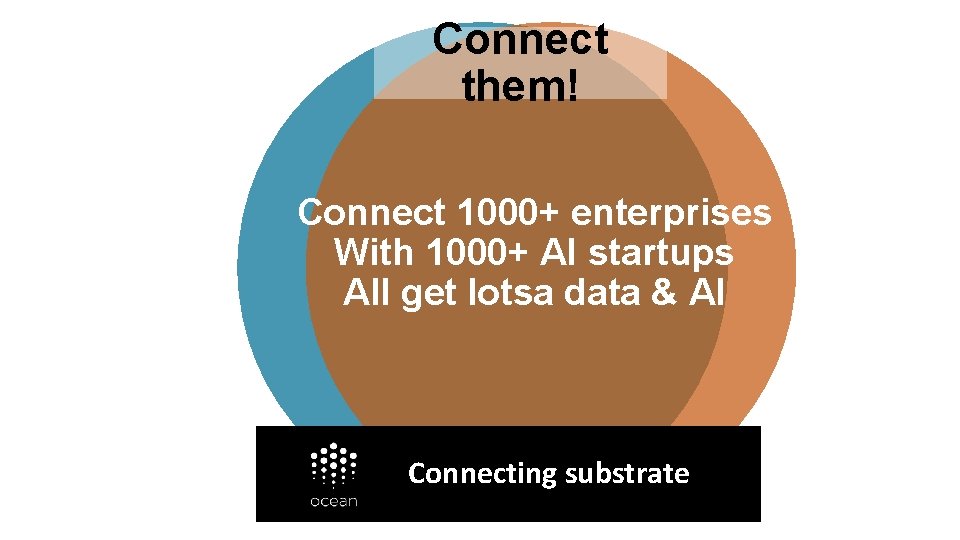 Connect them! Connect 1000+ enterprises With 1000+ AI startups All get lotsa data &