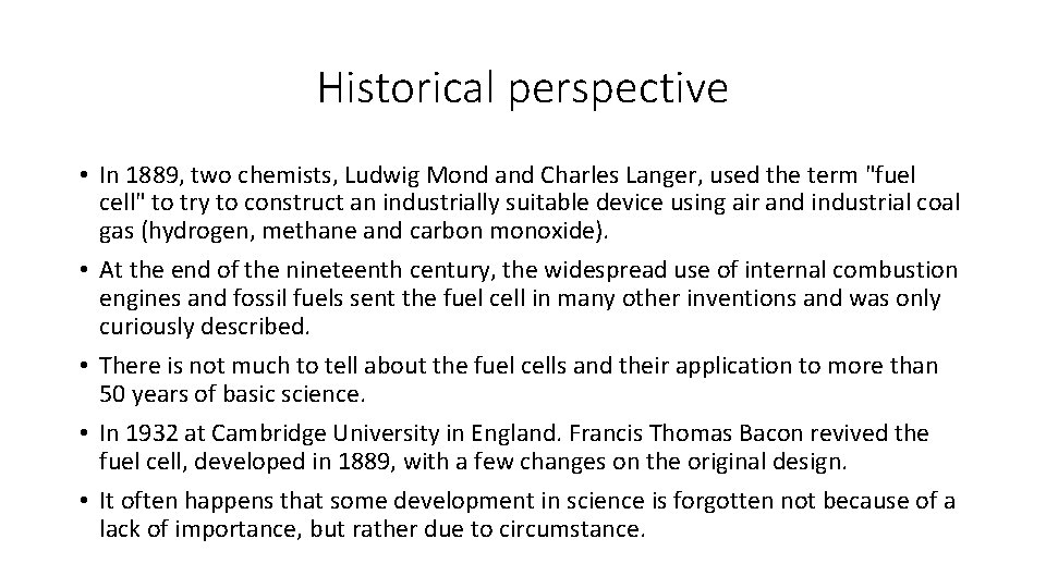 Historical perspective • In 1889, two chemists, Ludwig Mond and Charles Langer, used the Historical perspective • In 1889, two chemists, Ludwig Mond and Charles Langer, used the