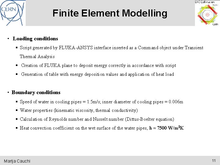 Finite Element Modelling • Loading conditions § Script generated by FLUKA-ANSYS interface inserted as