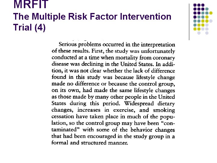 MRFIT The Multiple Risk Factor Intervention Trial (4) 