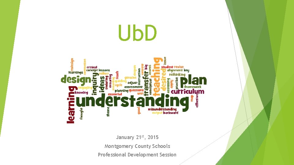 Ub. D January 21 st, 2015 Montgomery County Schools Professional Development Session 