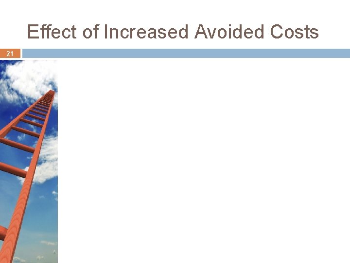 Effect of Increased Avoided Costs 21 Effect of Increased Avoided Costs 21