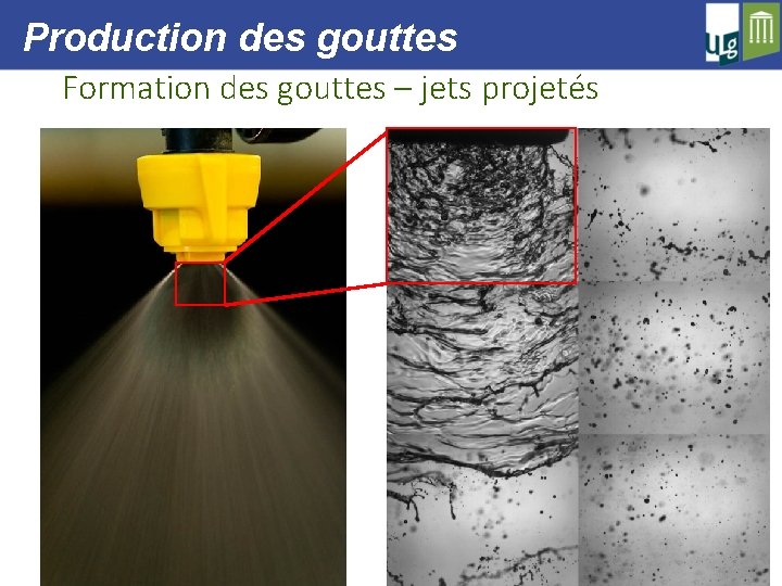 Production des gouttes Formation des gouttes – jets projetés 5 