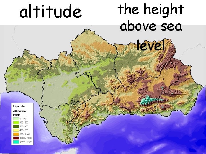 altitude the height above sea level 
