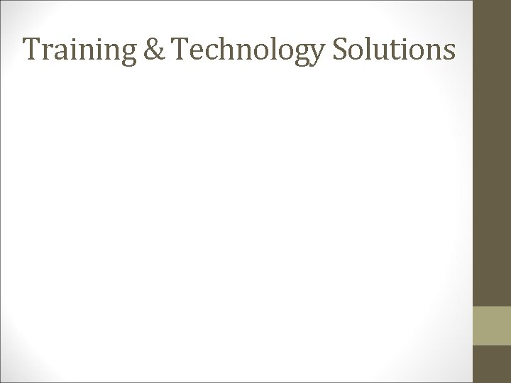 Training & Technology Solutions 