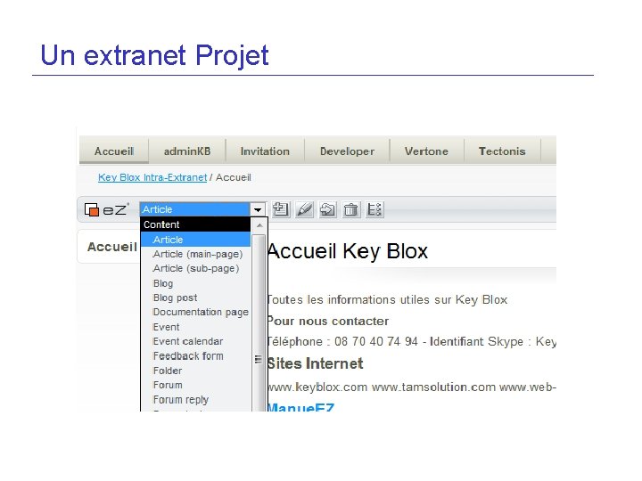 Un extranet Projet 