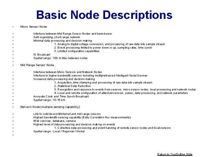 Basic Node Descriptions • • • • • • • • Micro Sensor Node Basic Node Descriptions • • • • • • • • Micro Sensor Node