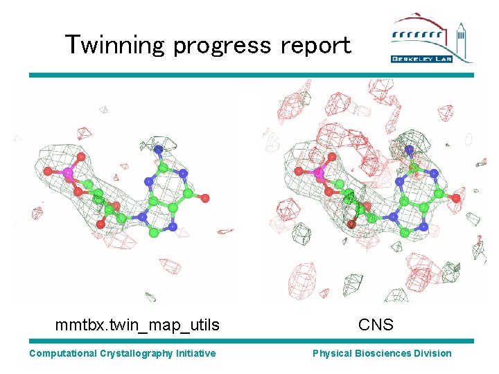 Twinning progress report mmtbx. twin_map_utils Computational Crystallography Initiative CNS Physical Biosciences Division Twinning progress report mmtbx. twin_map_utils Computational Crystallography Initiative CNS Physical Biosciences Division