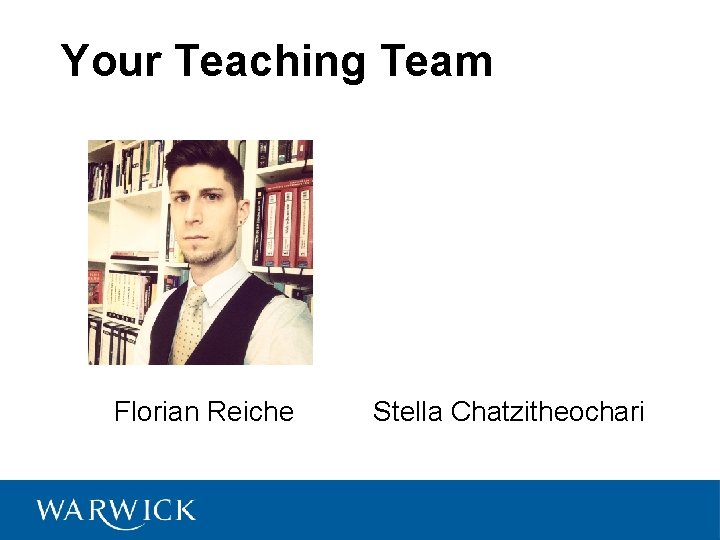 Your Teaching Team Florian Reiche Stella Chatzitheochari 