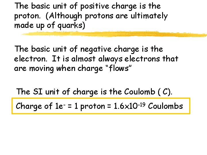 The basic unit of positive charge is the proton. (Although protons are ultimately made