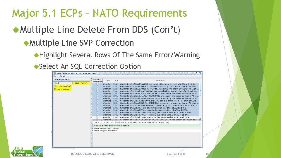 Major 5. 1 ECPs – NATO Requirements Multiple Line Delete From DDS (Con’t) Multiple Major 5. 1 ECPs – NATO Requirements Multiple Line Delete From DDS (Con’t) Multiple