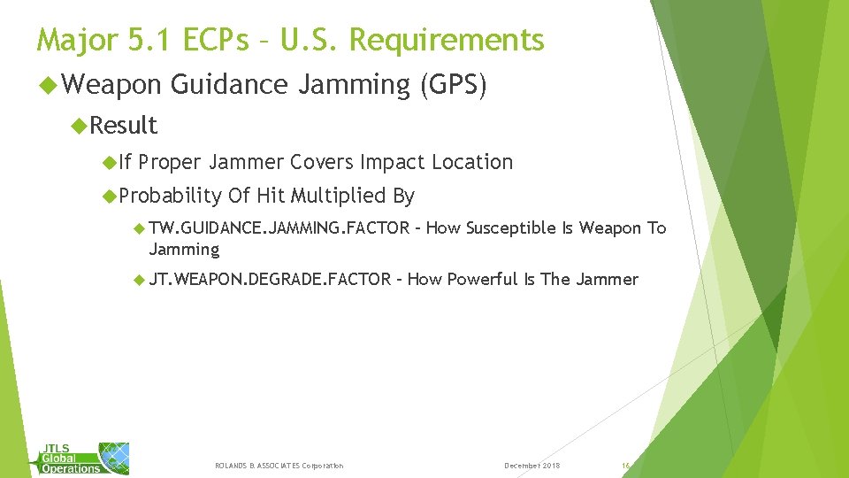 Major 5. 1 ECPs – U. S. Requirements Weapon Guidance Jamming (GPS) Result If Major 5. 1 ECPs – U. S. Requirements Weapon Guidance Jamming (GPS) Result If