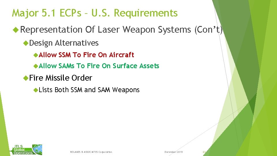 Major 5. 1 ECPs – U. S. Requirements Representation Design Of Laser Weapon Systems Major 5. 1 ECPs – U. S. Requirements Representation Design Of Laser Weapon Systems
