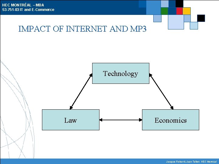 HEC MONTRÉAL – MBA 53 -751 -03 IT and E-Commerce IMPACT OF INTERNET AND