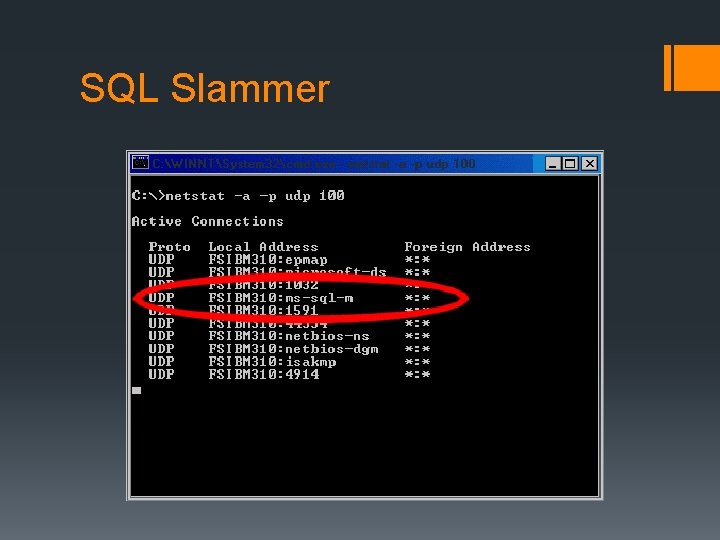 SQL Slammer 