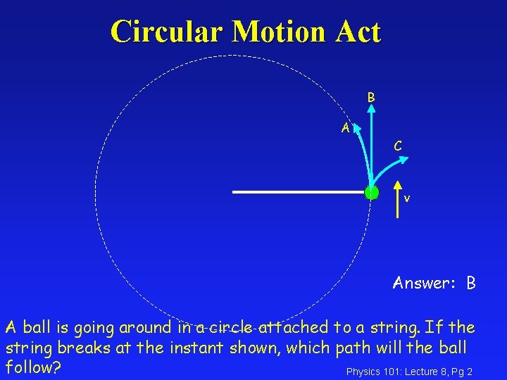 Circular Motion Act B A C v Answer: B A ball is going around