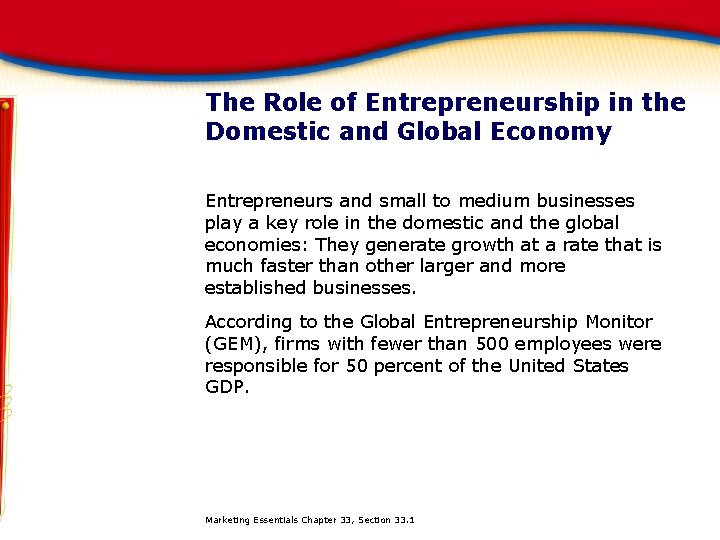 The Role of Entrepreneurship in the Domestic and Global Economy Entrepreneurs and small to