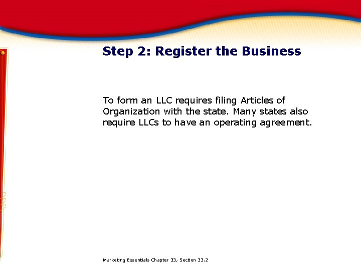 Step 2: Register the Business To form an LLC requires filing Articles of Organization