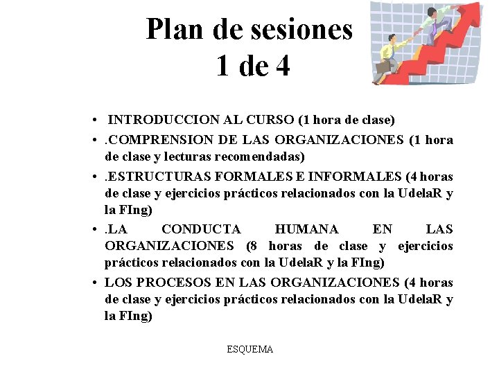 Plan de sesiones 1 de 4 • INTRODUCCION AL CURSO (1 hora de clase)