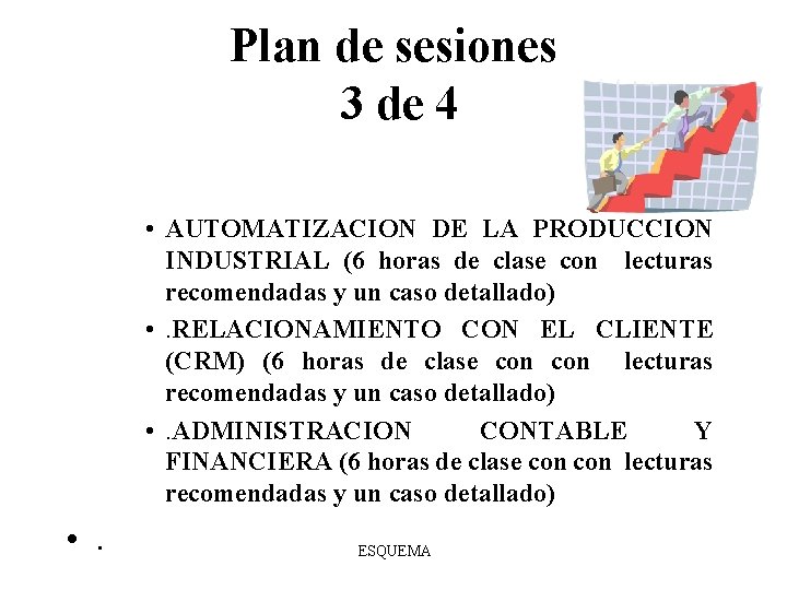 Plan de sesiones 3 de 4 • AUTOMATIZACION DE LA PRODUCCION INDUSTRIAL (6 horas