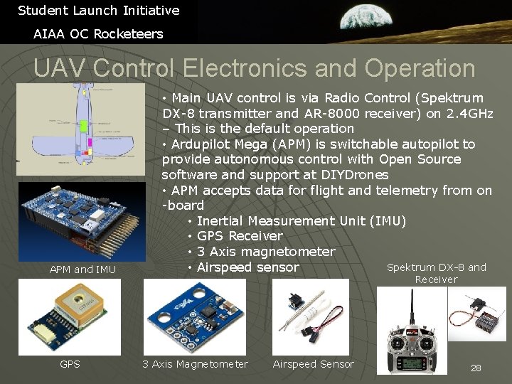 Student Launch Initiative AIAA OC Rocketeers UAV Control Electronics and Operation APM and IMU