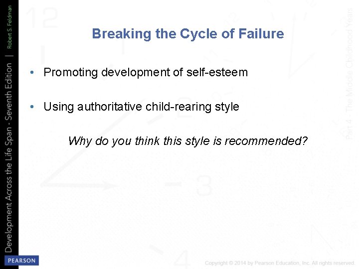 Breaking the Cycle of Failure • Promoting development of self esteem • Using authoritative