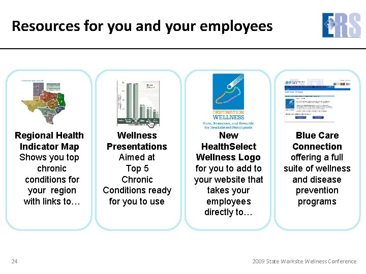 Resources for you and your employees Regional Health Indicator Map Shows you top chronic