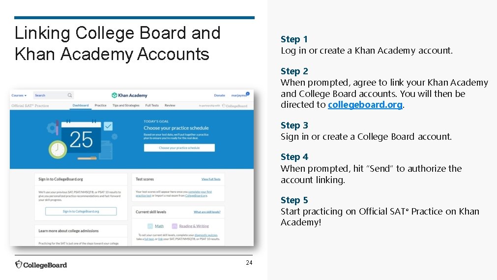 Linking College Board and Khan Academy Accounts Step 1 Log in or create a Linking College Board and Khan Academy Accounts Step 1 Log in or create a