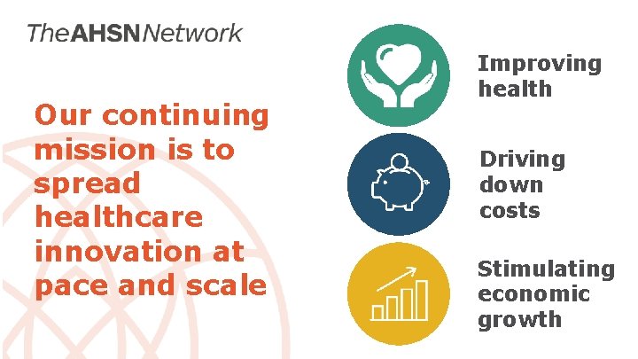 Our continuing mission is to spread healthcare innovation at pace and scale Improving health