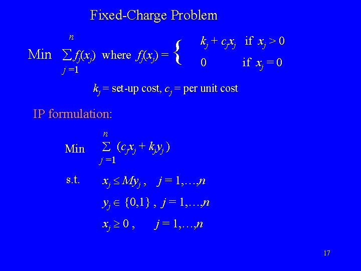 Lecture 6 Integer Programming Models Topics General Model