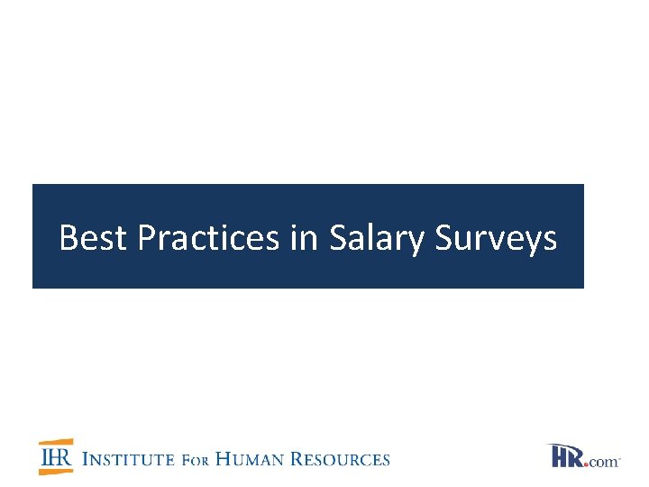Best Practices in Salary Surveys 