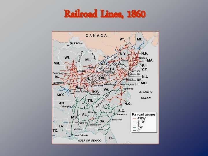 Railroad Lines, 1860 