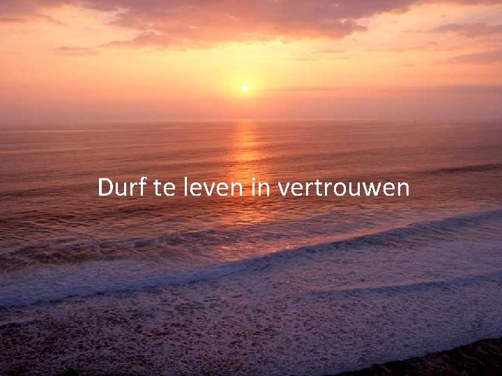 Durf te leven in vertrouwen 