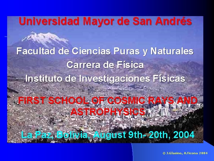 Universidad Mayor de San Andrés Facultad de Ciencias Puras y Naturales Carrera de Física