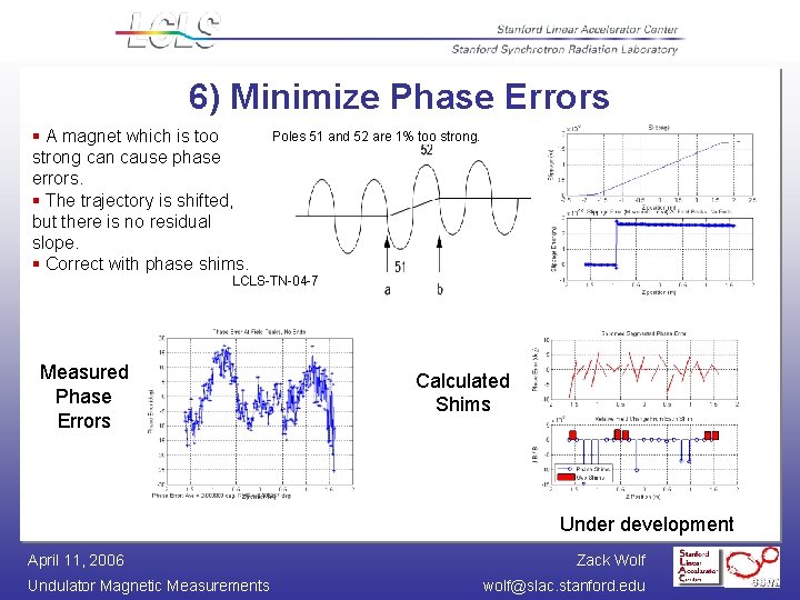 6) Minimize Phase Errors § A magnet which is too strong can cause phase