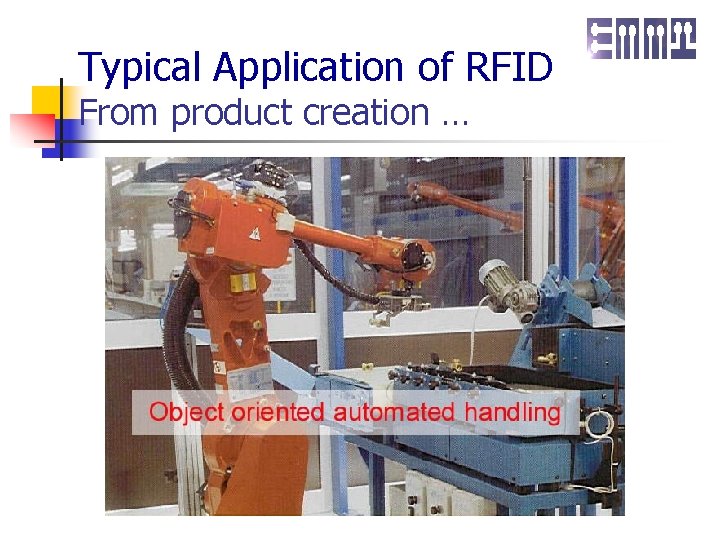 Typical Application of RFID From product creation … 