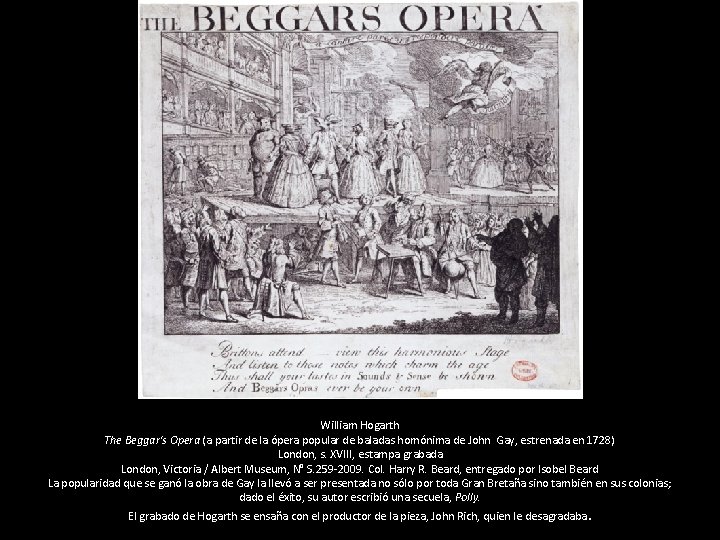 William Hogarth The Beggar's Opera (a partir de la ópera popular de baladas homónima