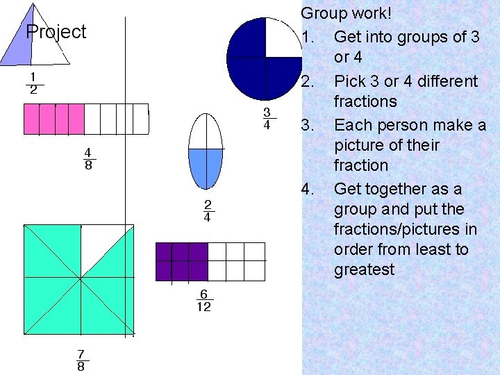 Project Group work! 1. Get into groups of 3 or 4 2. Pick 3
