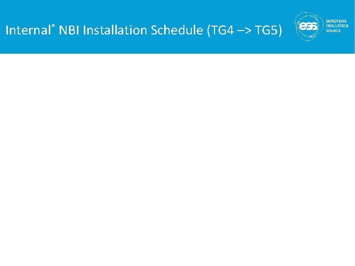 Internal* NBI Installation Schedule (TG 4 –> TG 5) 