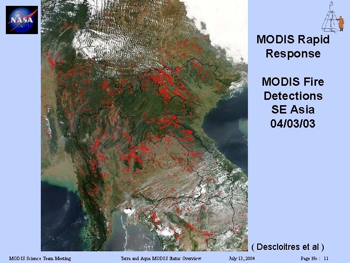 MODIS Rapid Response MODIS Fire Detections SE Asia 04/03/03 ( Descloitres et al )